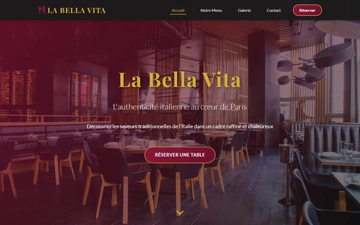 Démo de site pour restaurant