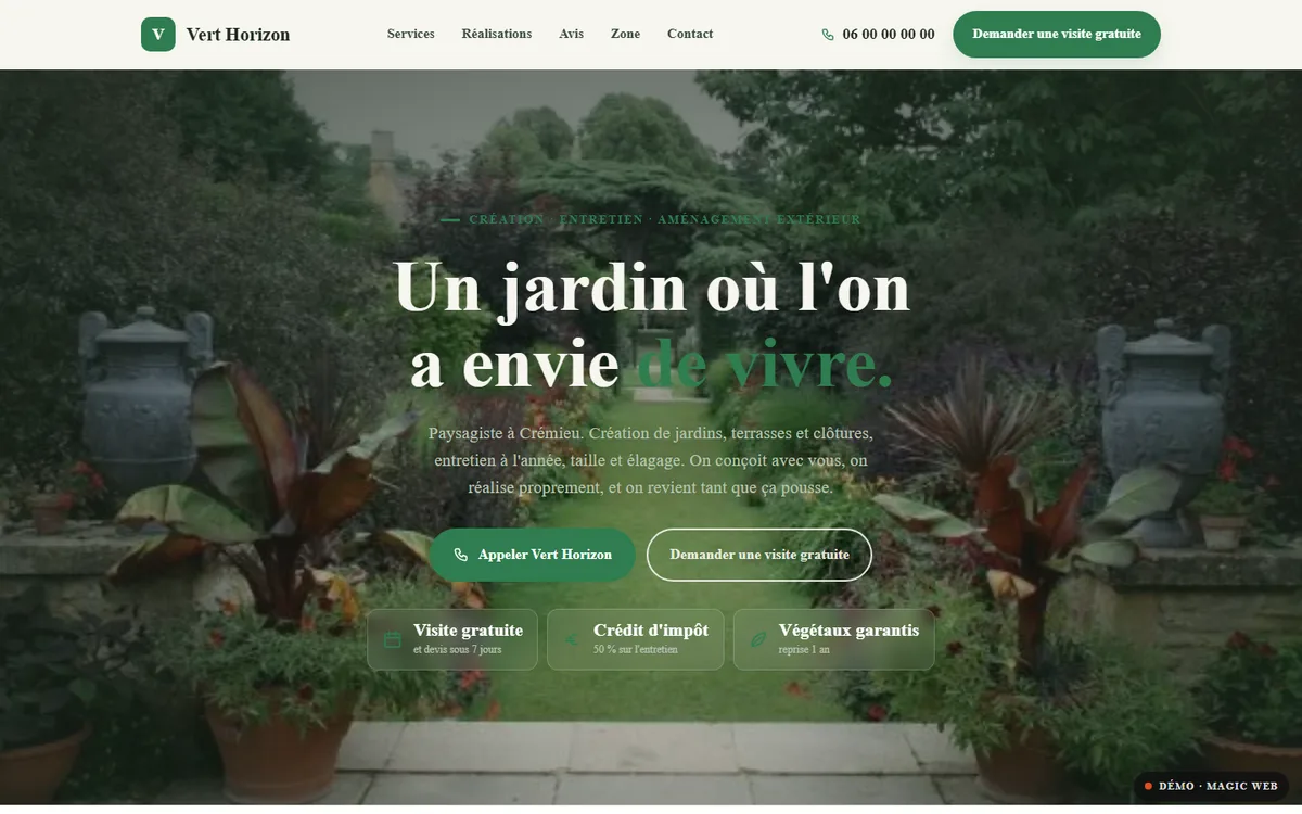 Démo de site pour paysagiste